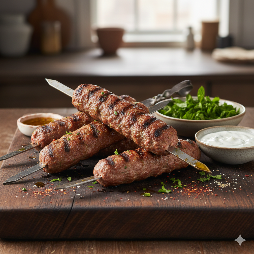 Kafta no Espeto Assada no Forno ou Grelha