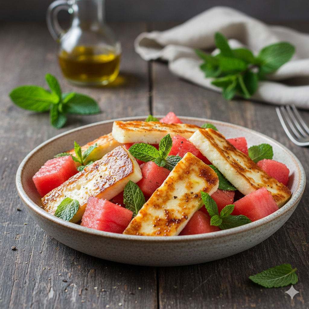 Como fazer Salada de Melancia com Hortelã e Queijo Coalho