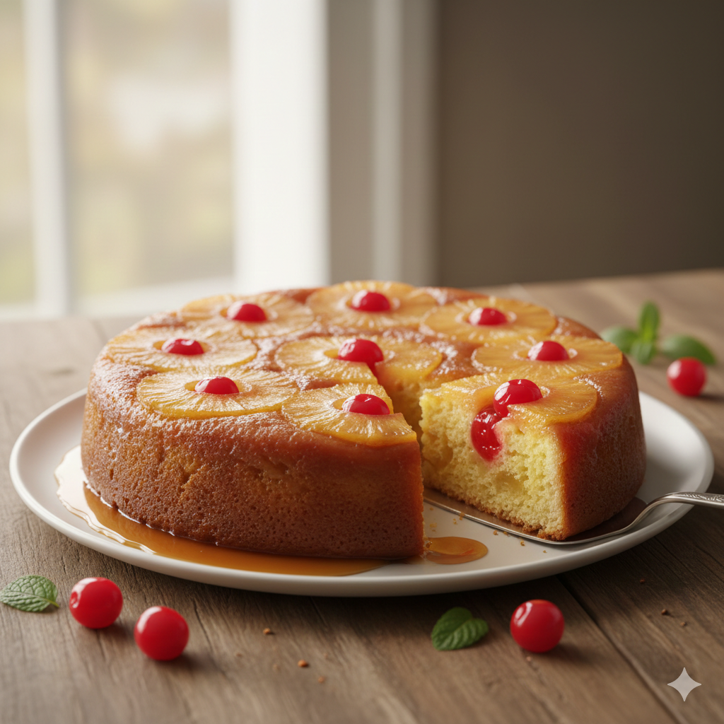 Como fazer Bolo de Abacaxi Caramelizado com Cerejas