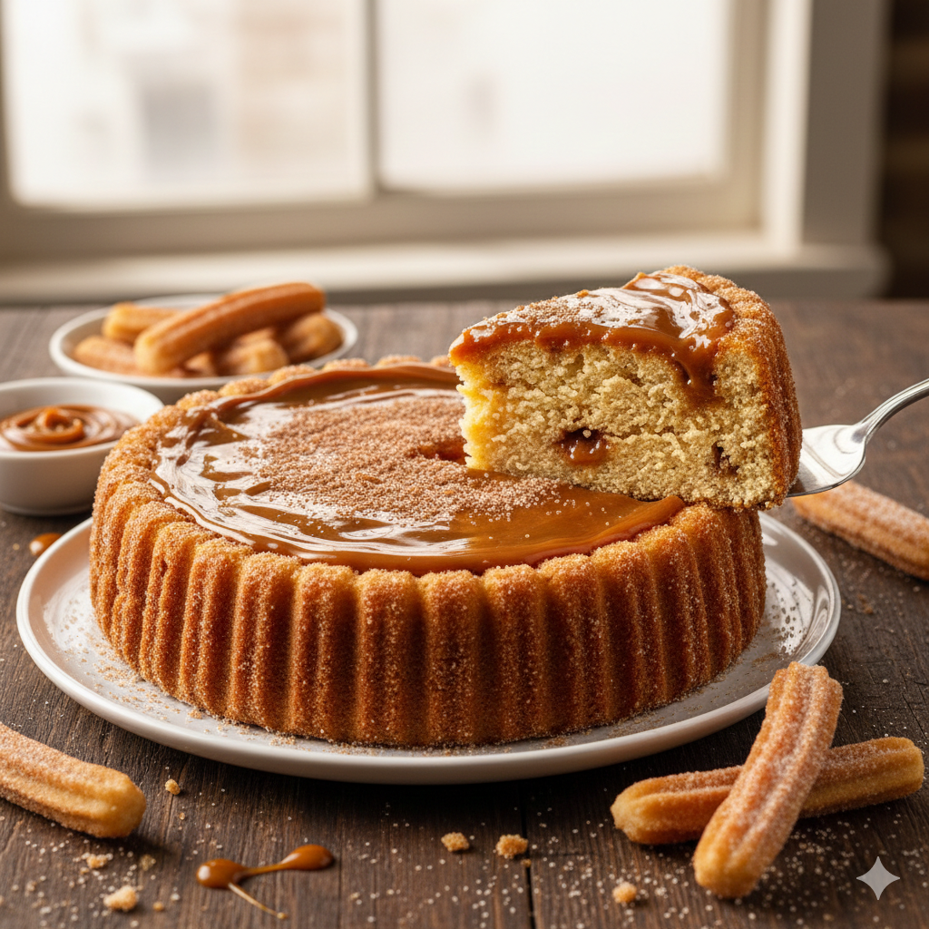 Como fazer Bolo de Churros Invertido (Com Doce de Leite na Forma)