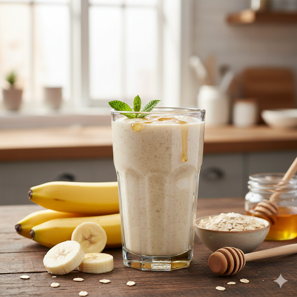 Smoothie de Banana com Mel e Aveia: O Pré-Treino Perfeito