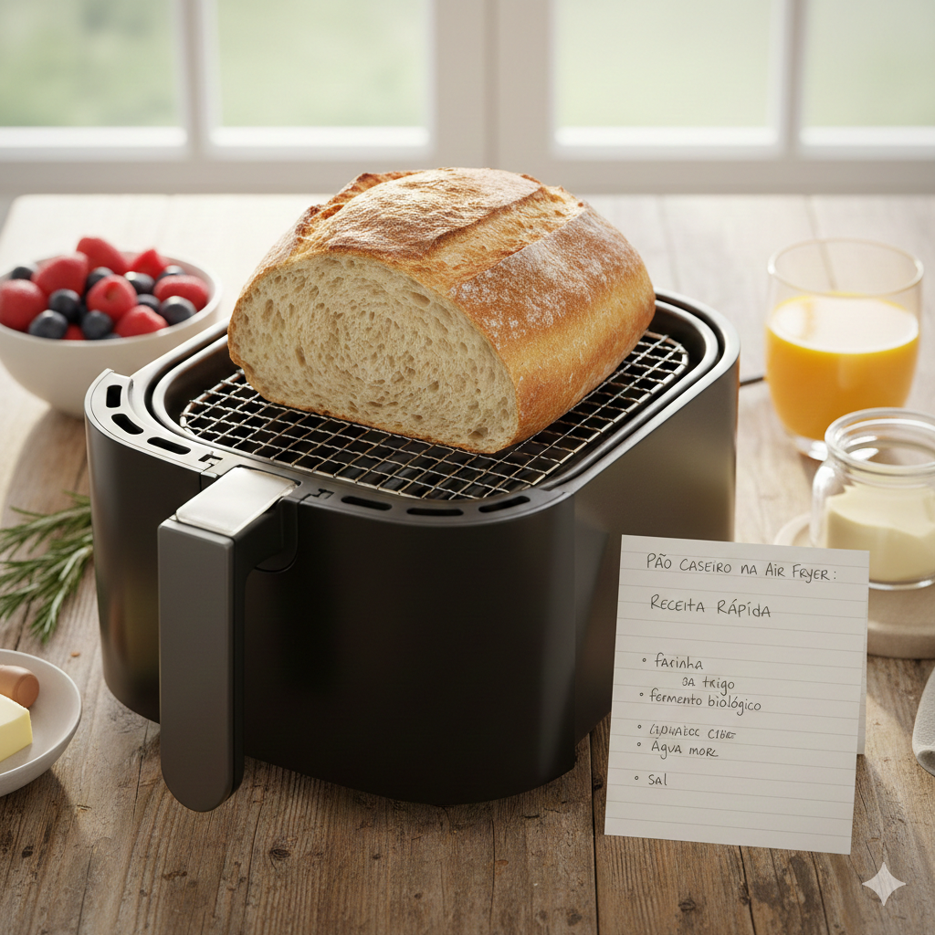 Pão Caseiro na Air Fryer: Receita rápida para o café da manhã