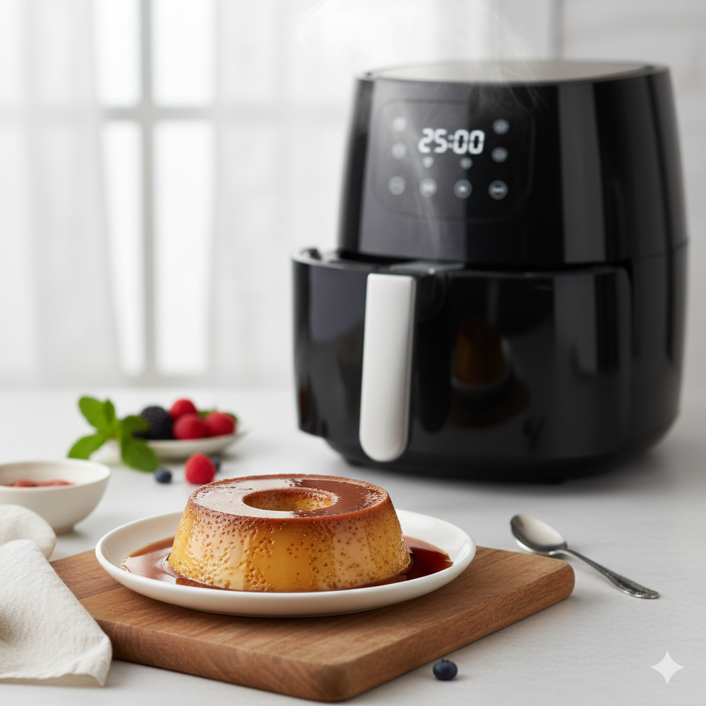 Como fazer Pudim na Air Fryer: Metade do tempo do forno convencional