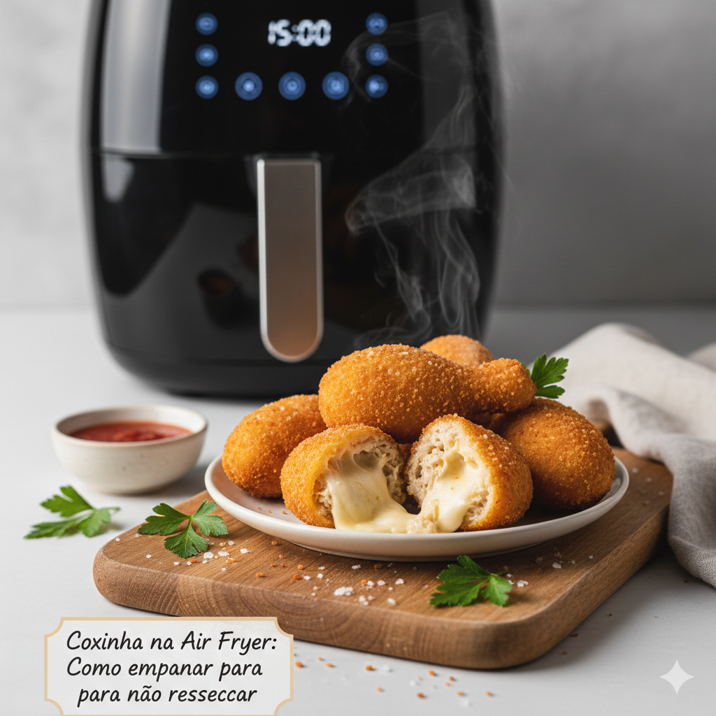 Como fazer Coxinha na Air Fryer: Como empanar para não ressecar