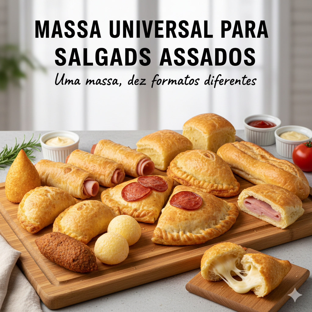 Como fazer Massa Universal para Salgados Assados: Uma massa, dez formatos diferentes