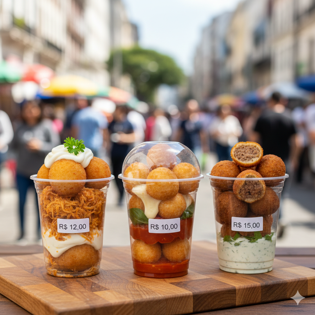 Como fazer Salgados no Copo: Como montar e precificar para vender na rua