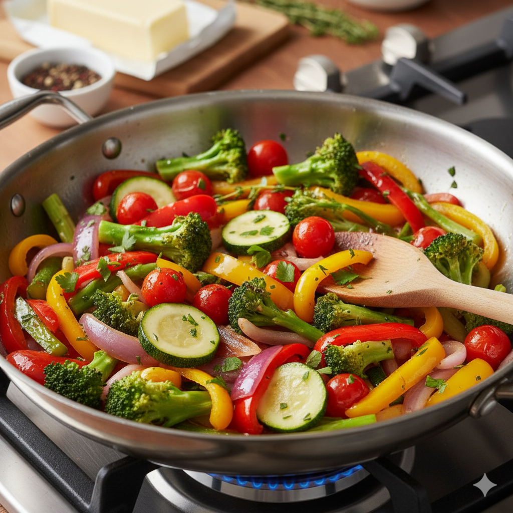 Como fazer Legumes Salteados na Manteiga: Guarnição saudável em 8 minutos