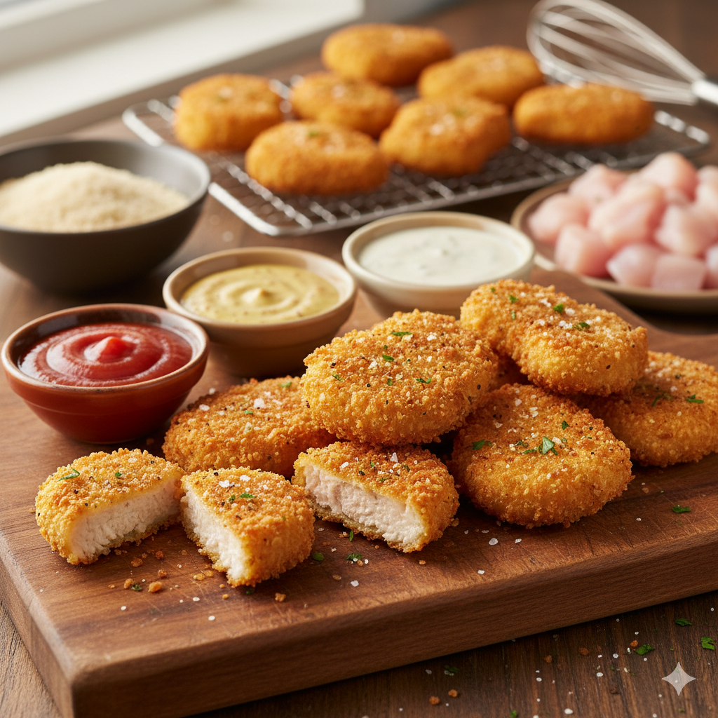 Como fazer Nuggets Caseiros Rápidos: Mais saudável e muito mais gostoso