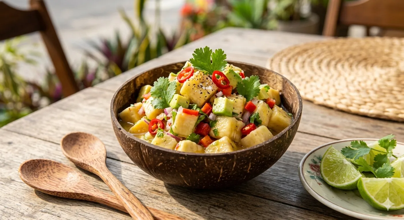 Como fazer Ceviche de Banana da Terra: Frescor e Acidez Tropical