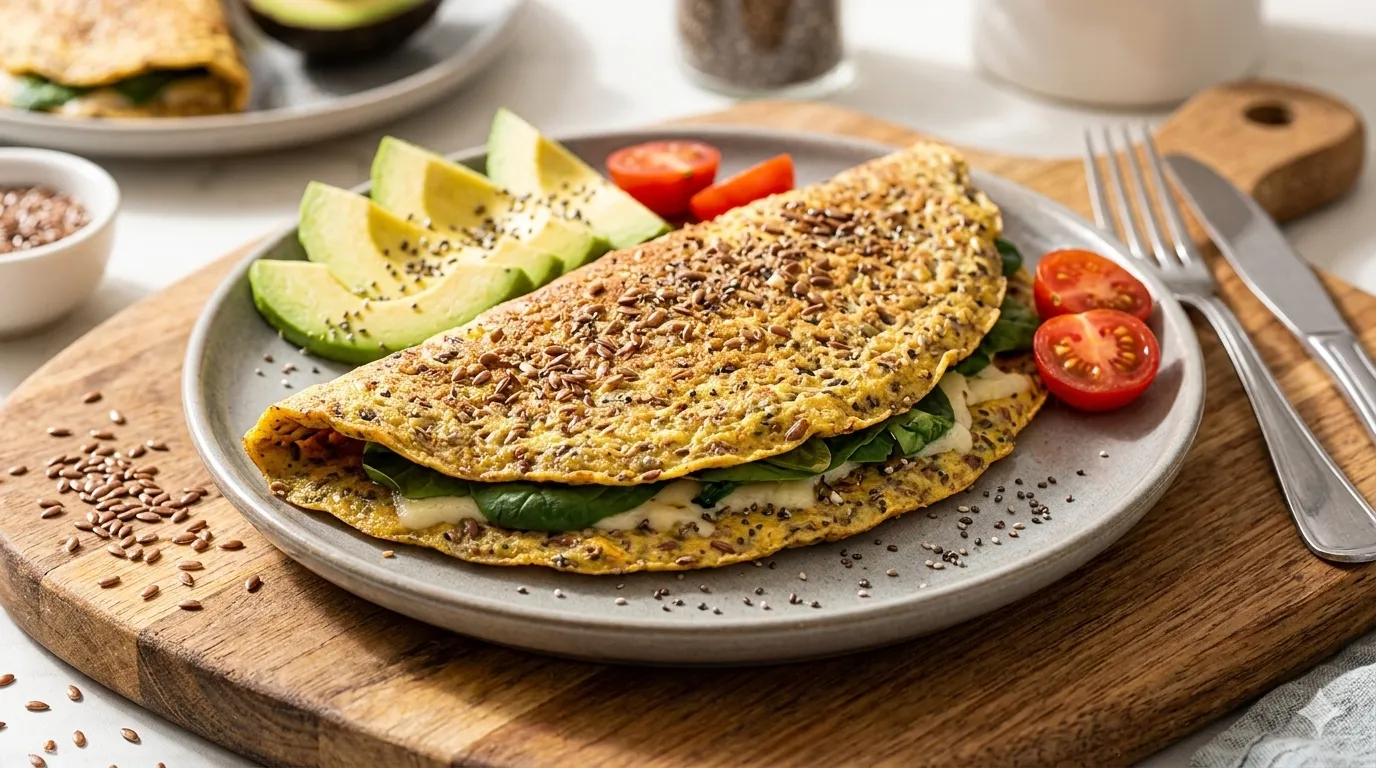 Crepioca Low Carb com Sementes e Linhaça (Índice Glicêmico Baixo)