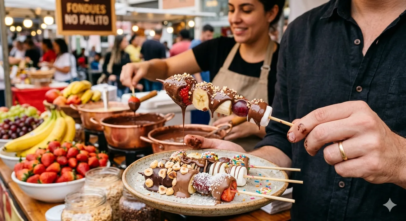 Como fazer Espetinho de Frutas no Chocolate (Fondue no Palito)