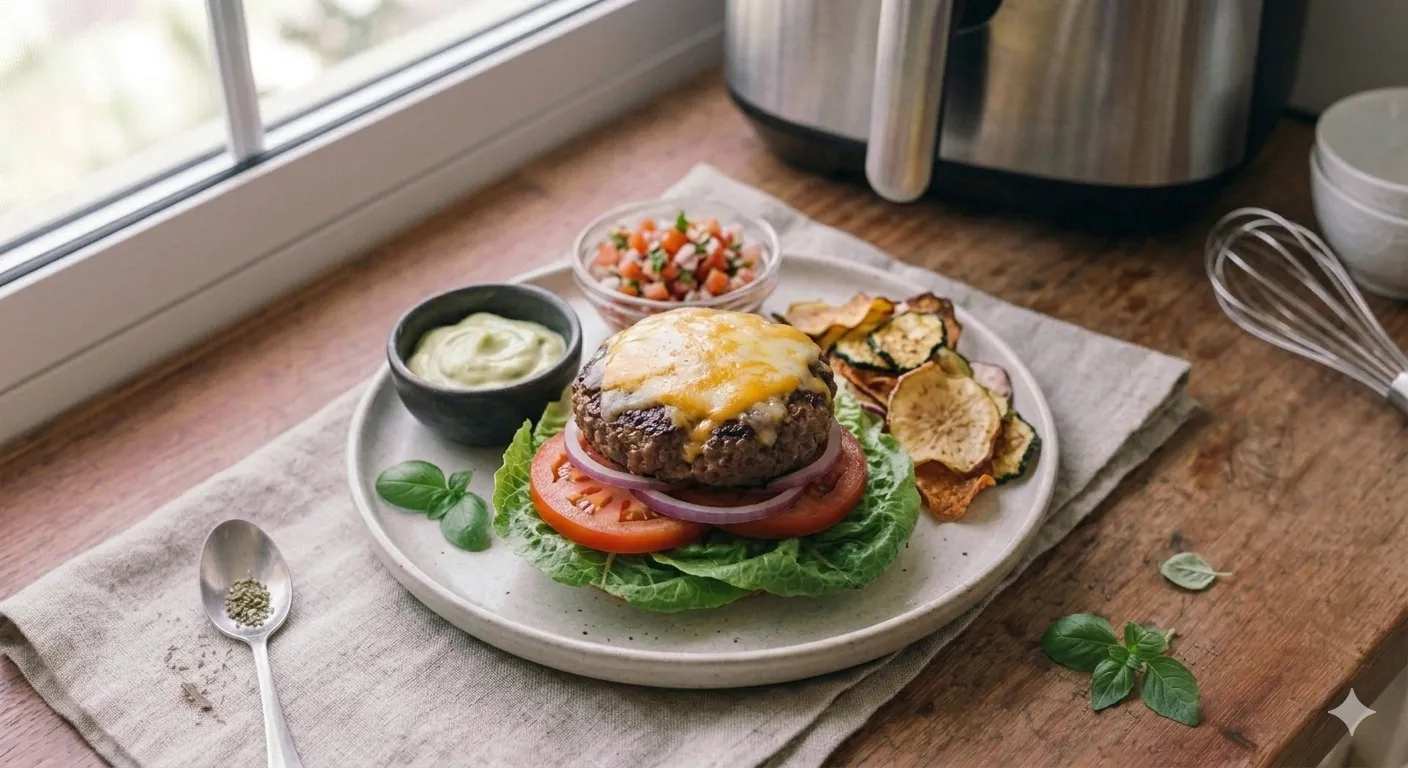 Hambúrguer Gourmet no Prato: Low Carb, Suculento e Fit