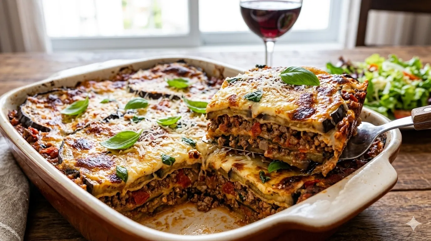 Como fazer Lasanha de Berinjela com Ragu de Carne Moída